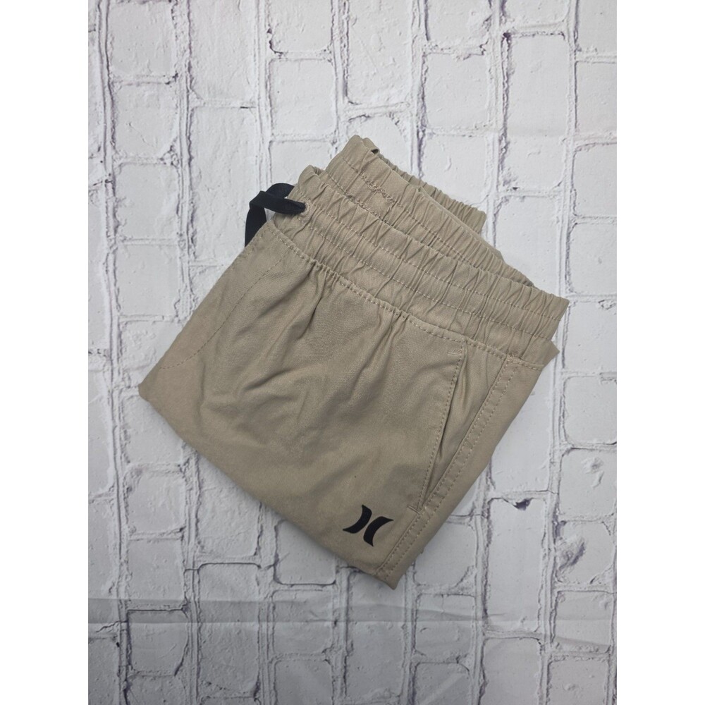 Hurley Boys Youth Sz 7/8 Khaki Pull-On Pockets Jogger Pants‎